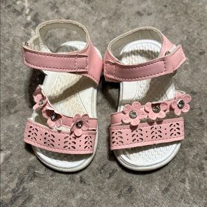 Pink Floral Kids Sandals